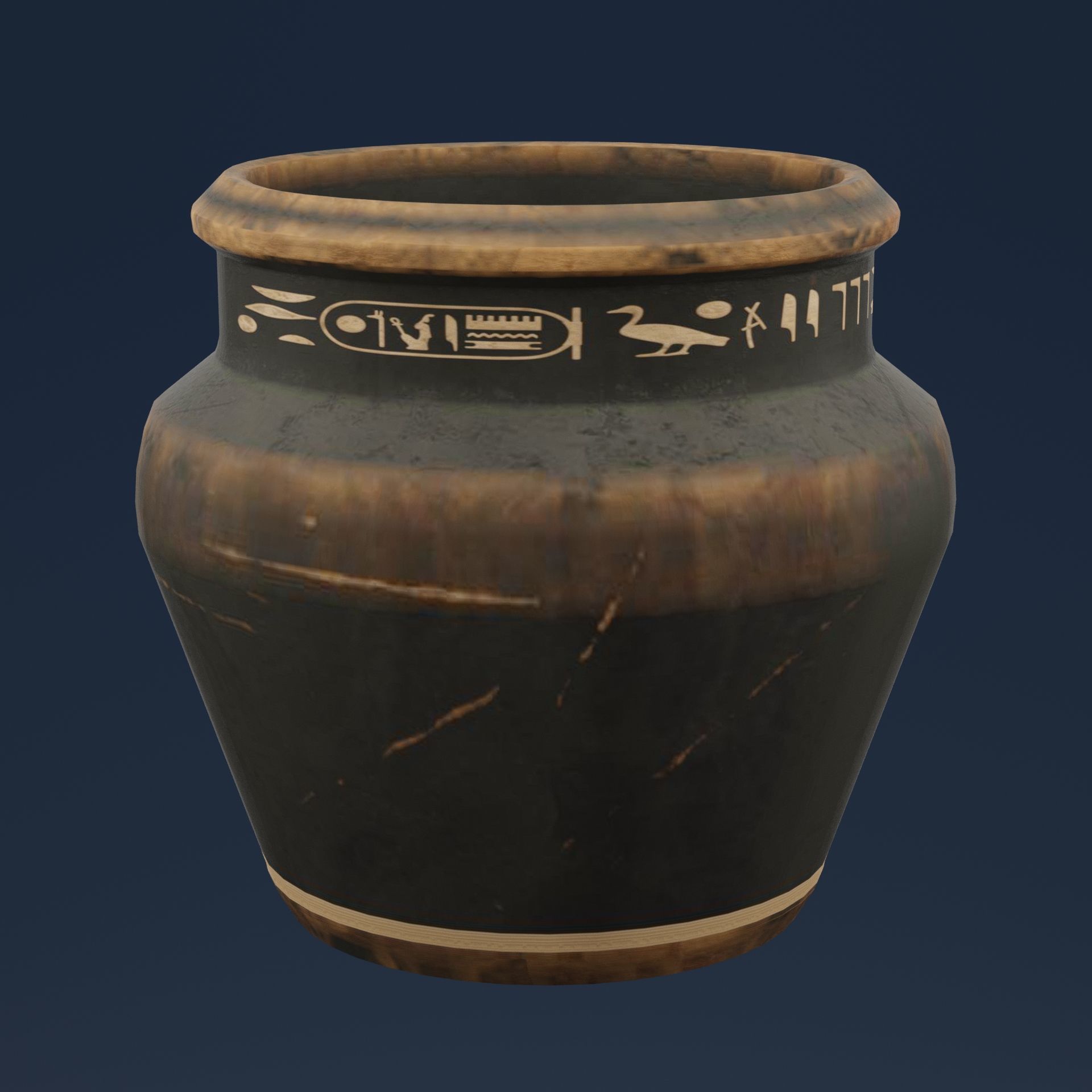 Ancient Egyptian Pot Low-poly 3D model_6