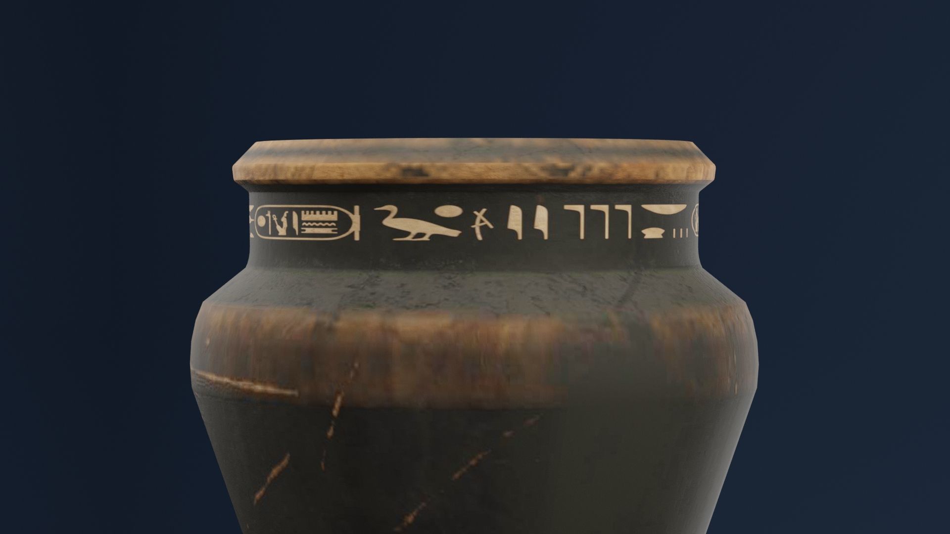 Ancient Egyptian Pot Low-poly 3D model_1