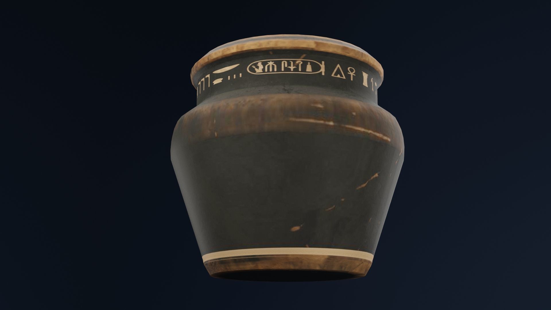 Ancient Egyptian Pot Low-poly 3D model_5