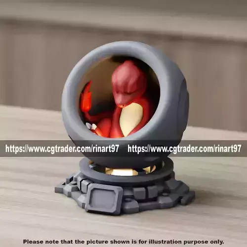 Charmeleon in healing machine pods EASY PRINT NO SUPPORT 3D print model