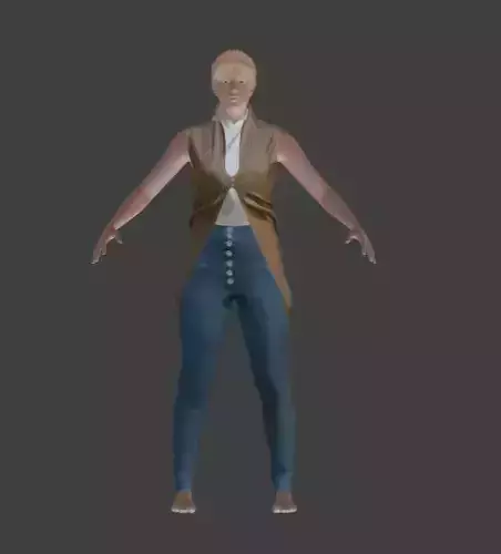 High Poly Realistic Female Character with Clothes and Hair