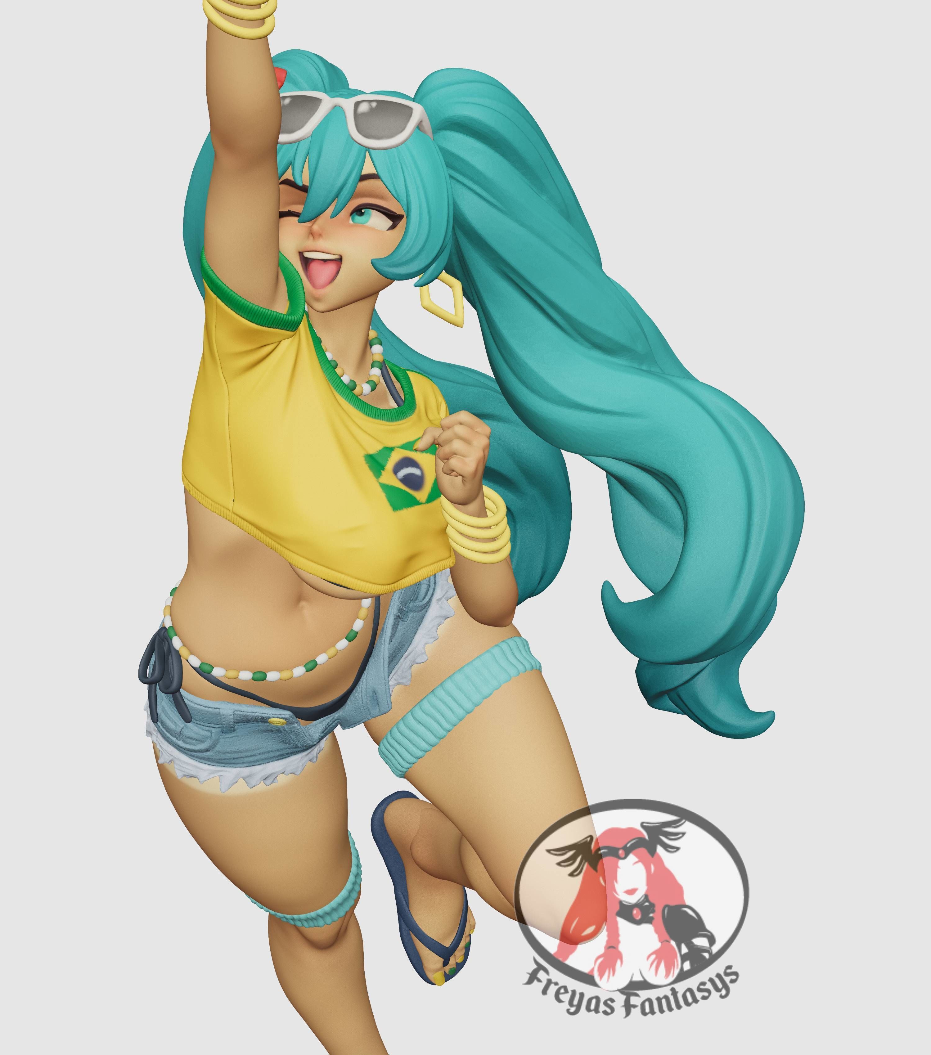 Brazilian Miku Beach Day 3D print model_4