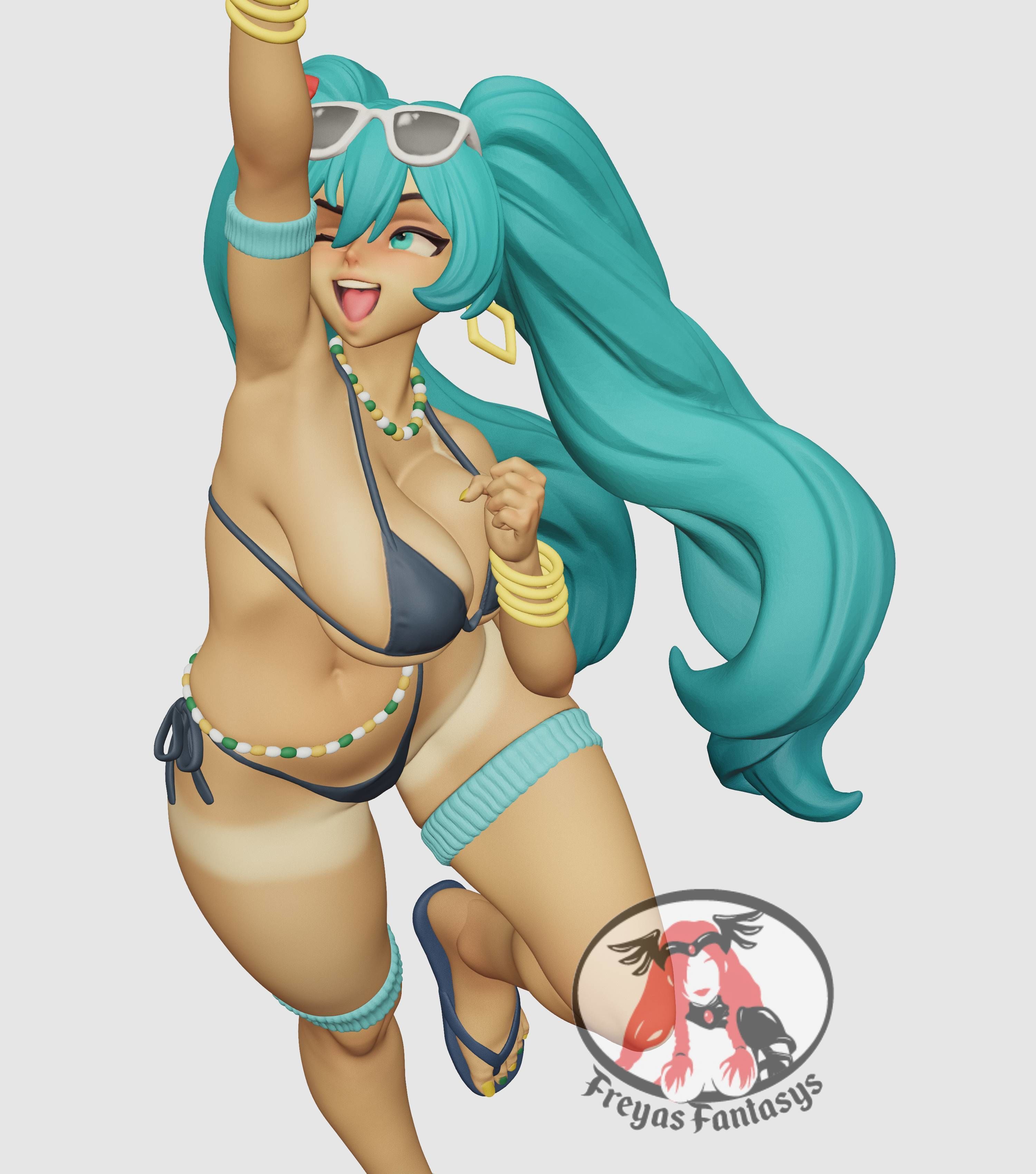 Brazilian Miku Beach Day 3D print model_3