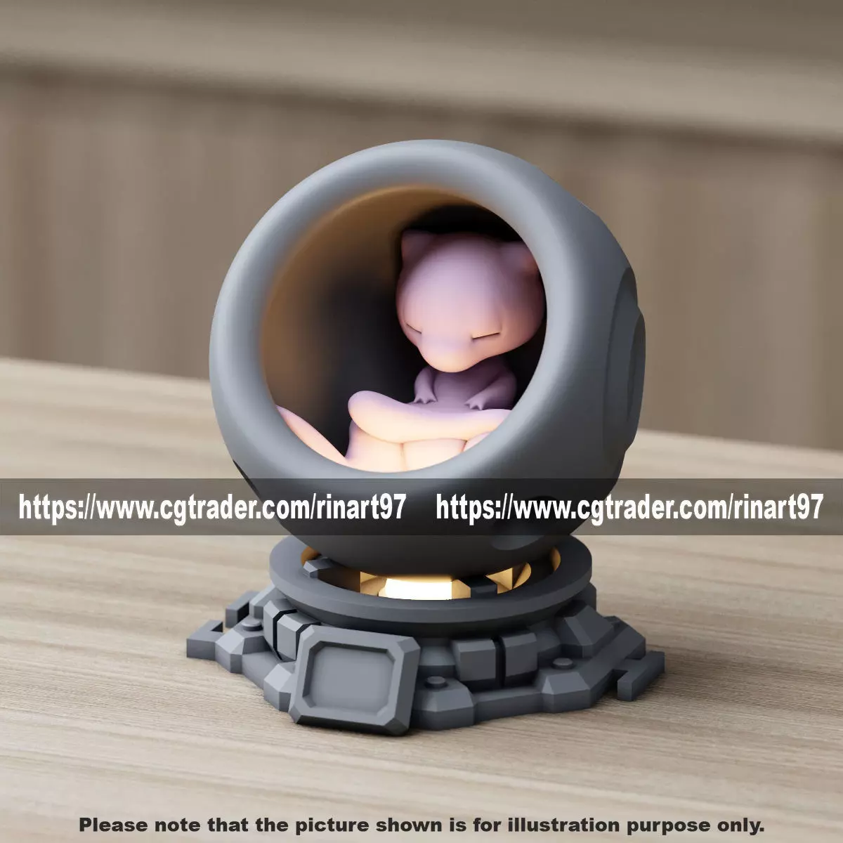 Mew in healing machine pods EASY PRINT NO SUPPORT 3D print model_0