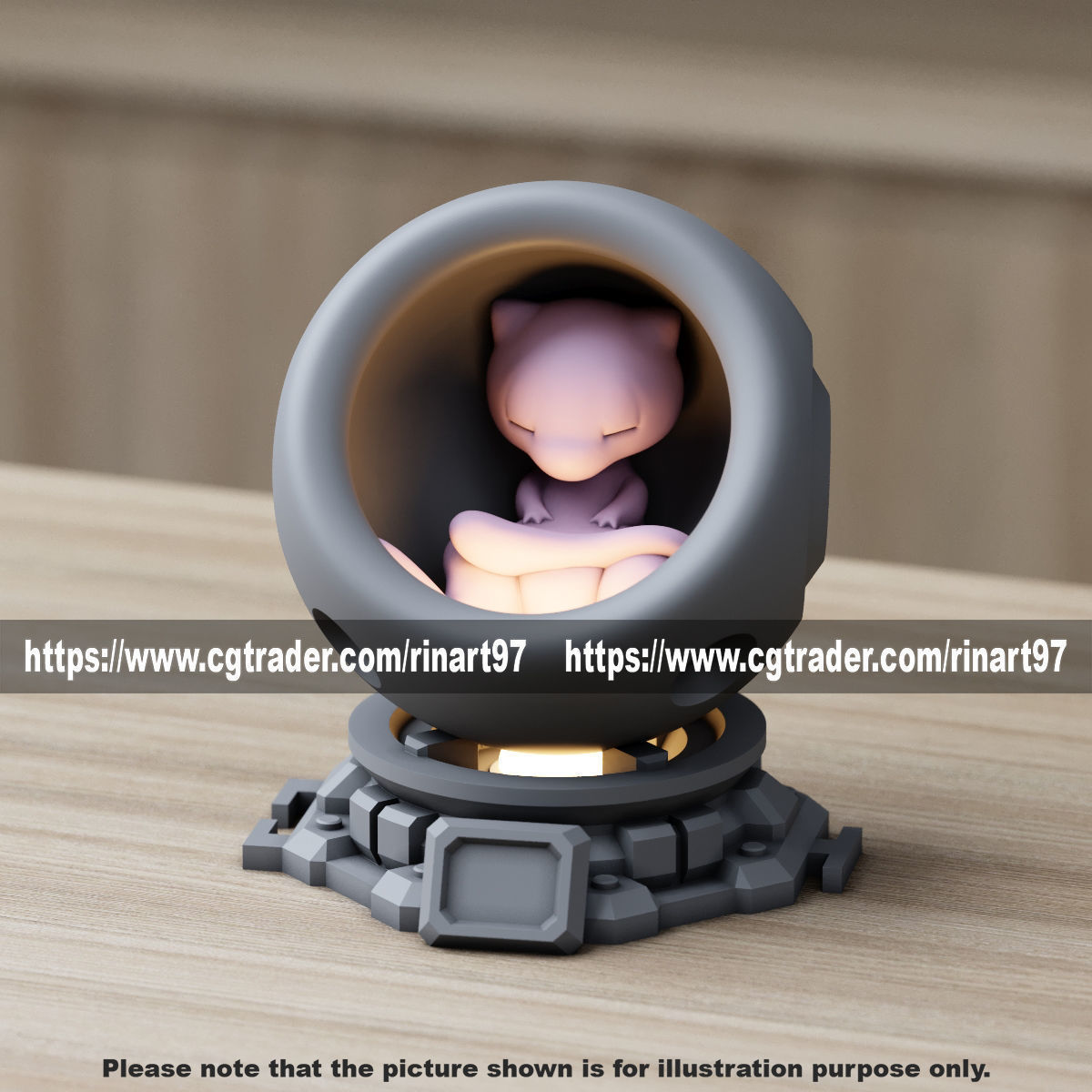 Mew in healing machine pods EASY PRINT NO SUPPORT 3D print model_11