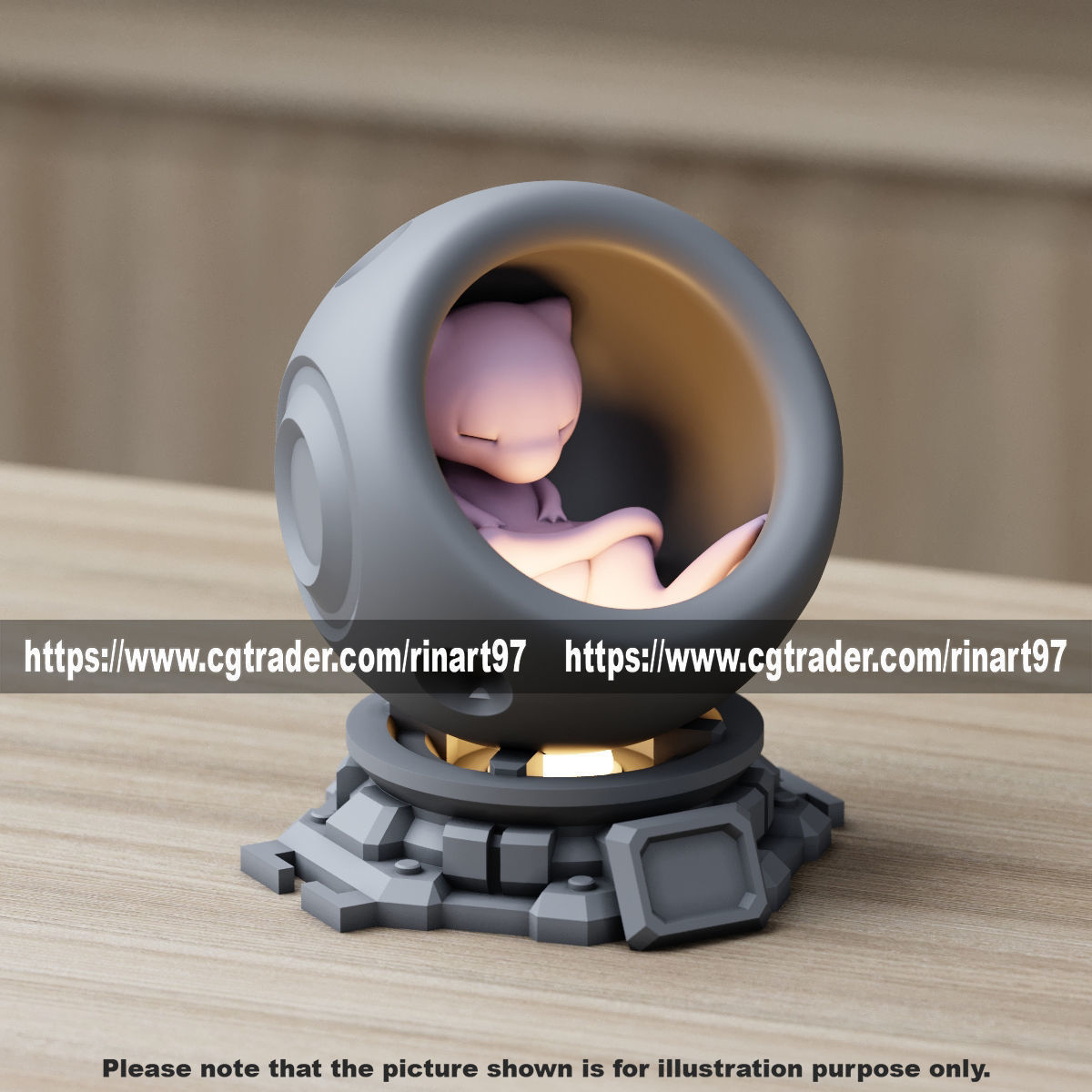 Mew in healing machine pods EASY PRINT NO SUPPORT 3D print model_8