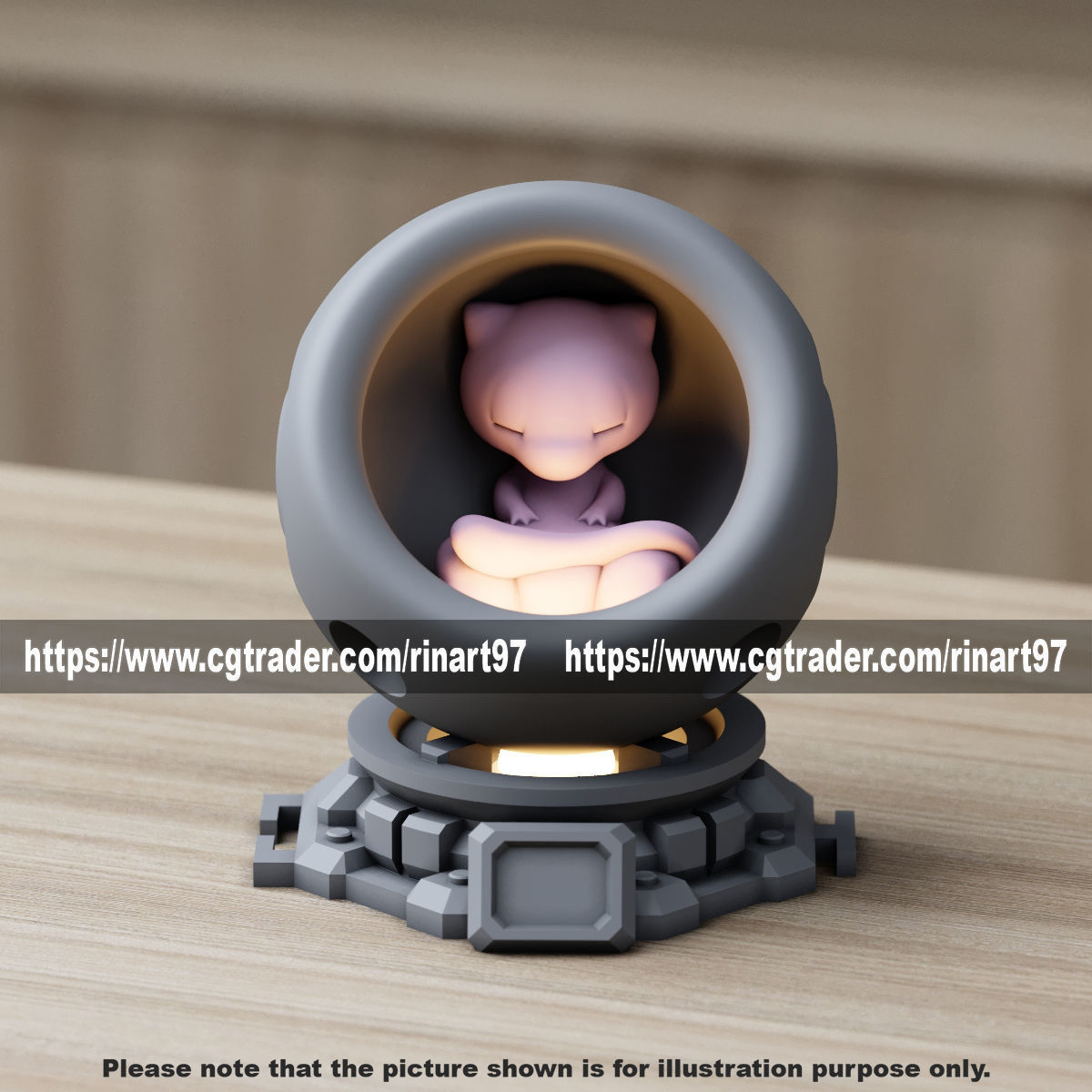 Mew in healing machine pods EASY PRINT NO SUPPORT 3D print model_10