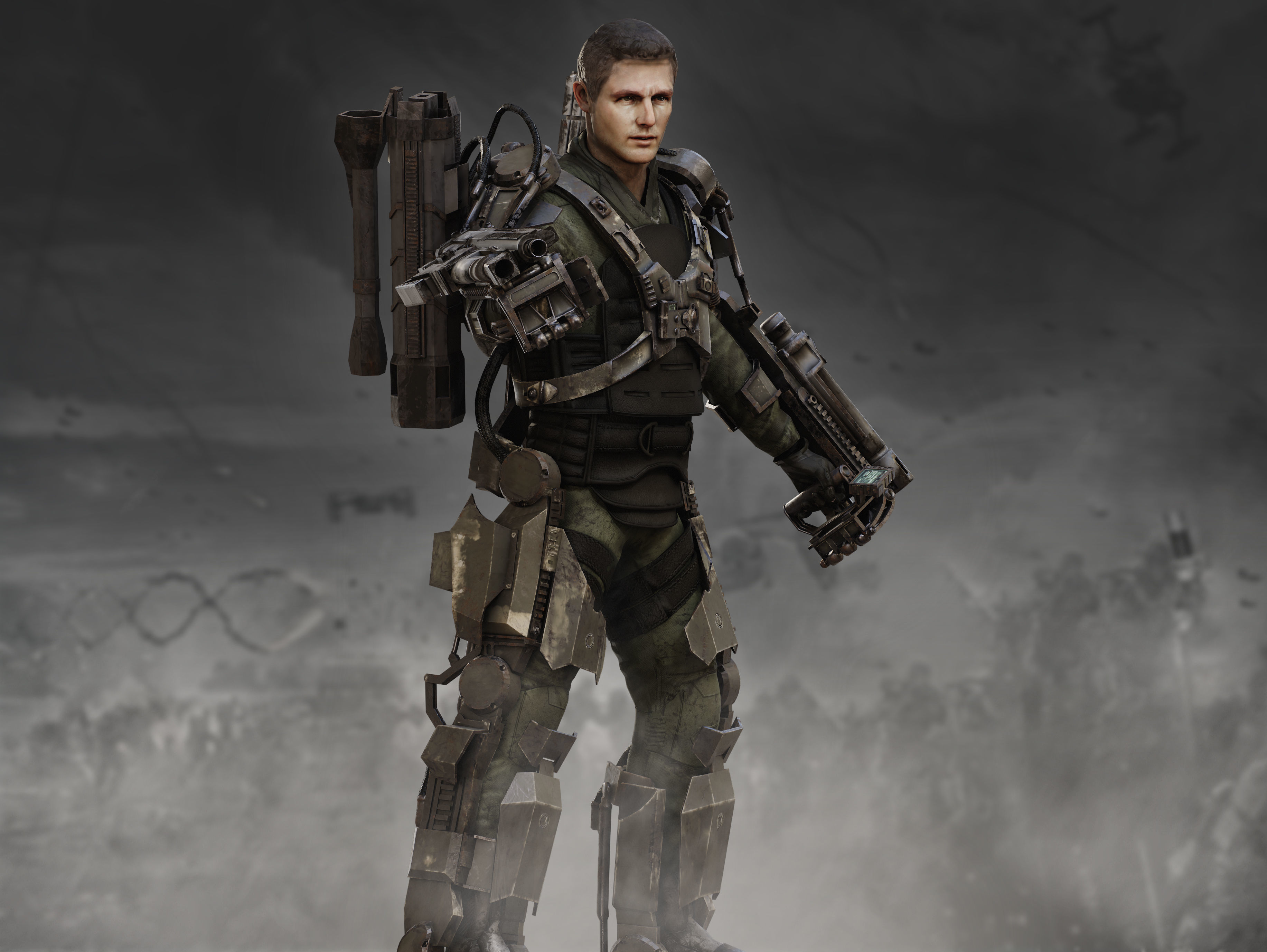 Exosuit from Edge of Tomorrow Low-poly 3D model_9