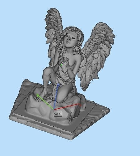 girl with angel wings 3D print model