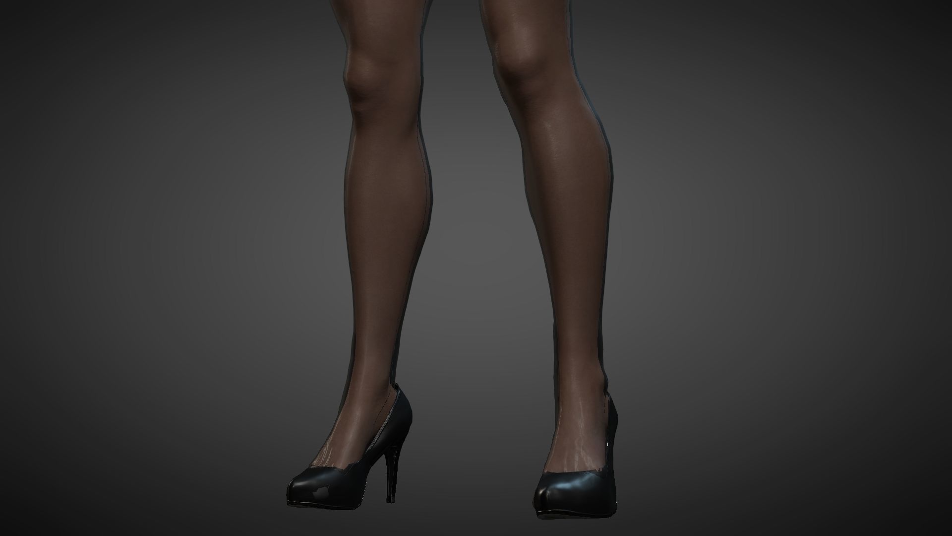 Sexy hairy naked girl morning stretching  Low-poly 3D model_8