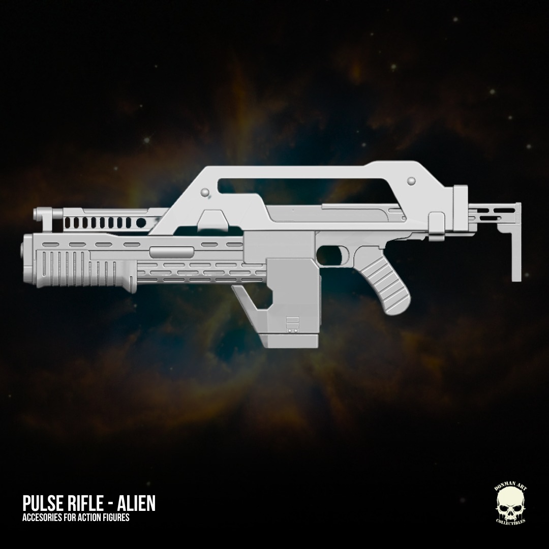Rifle pulso Alien M41 3D printable Files for Action figures 3D print model_11