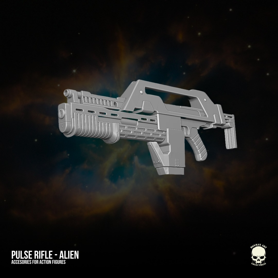 Rifle pulso Alien M41 3D printable Files for Action figures 3D print model_15