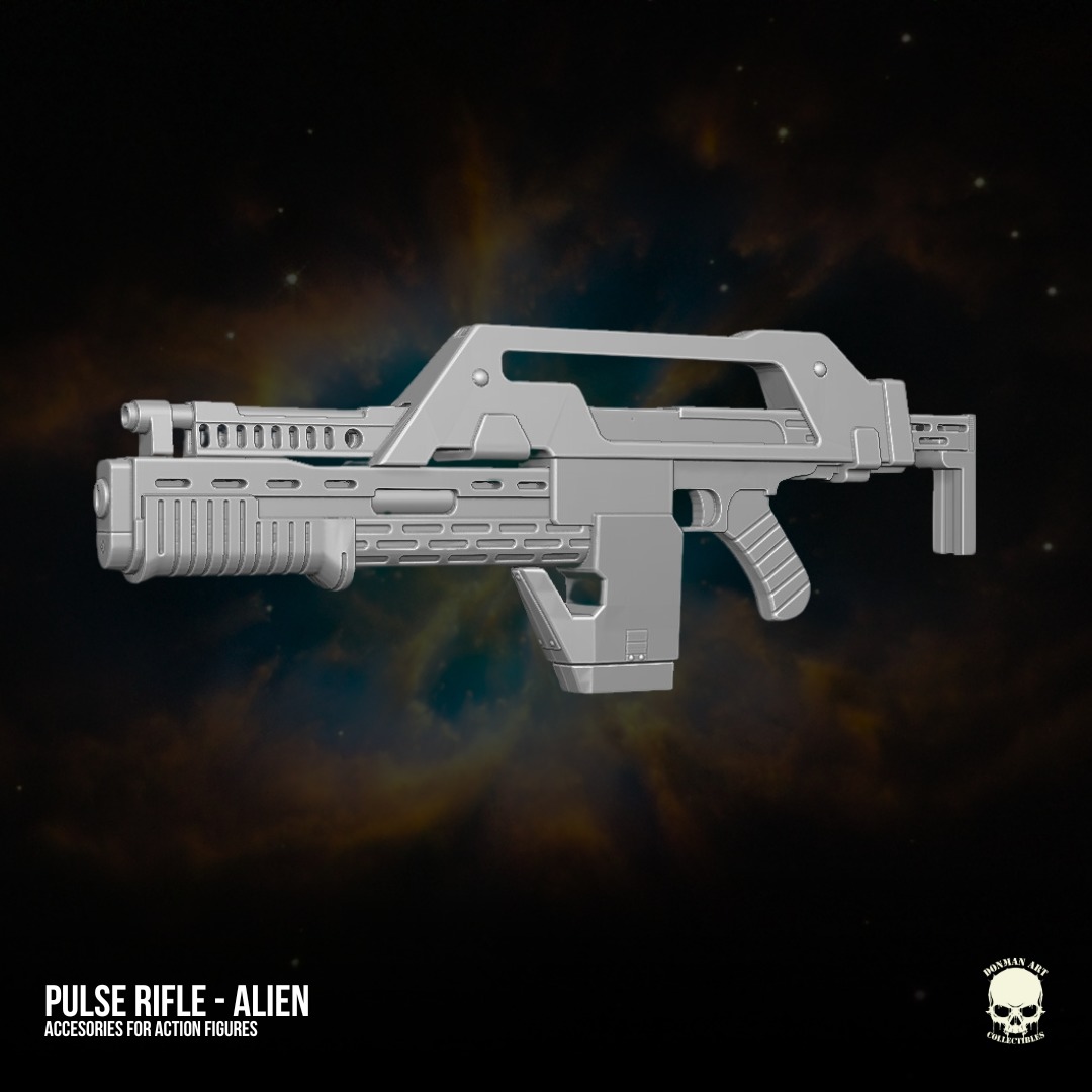 Rifle pulso Alien M41 3D printable Files for Action figures 3D print model_22