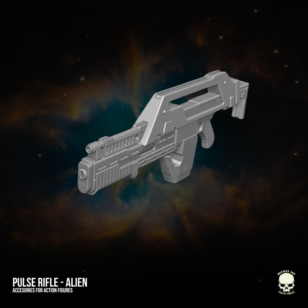 Rifle pulso Alien M41 3D printable Files for Action figures 3D print model_10