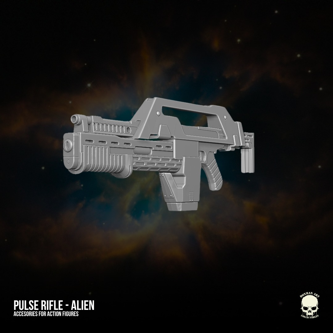 Rifle pulso Alien M41 3D printable Files for Action figures 3D print model_13
