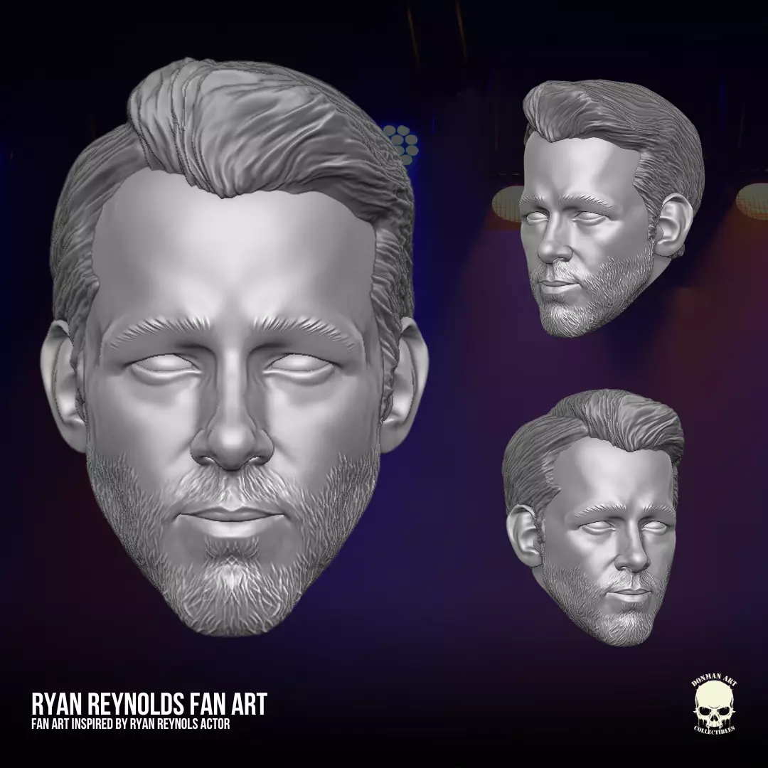 Ryan Reynols Fan Art 3D printable file for action figures 3D print model