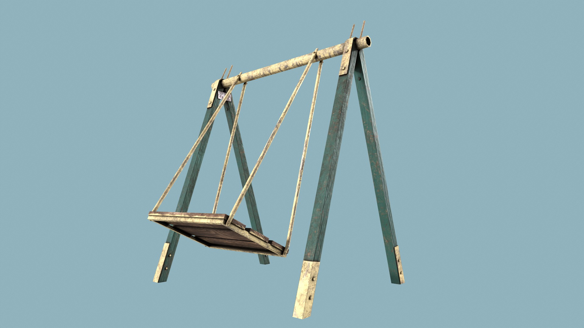 Old Swings Low-poly 3D model_9