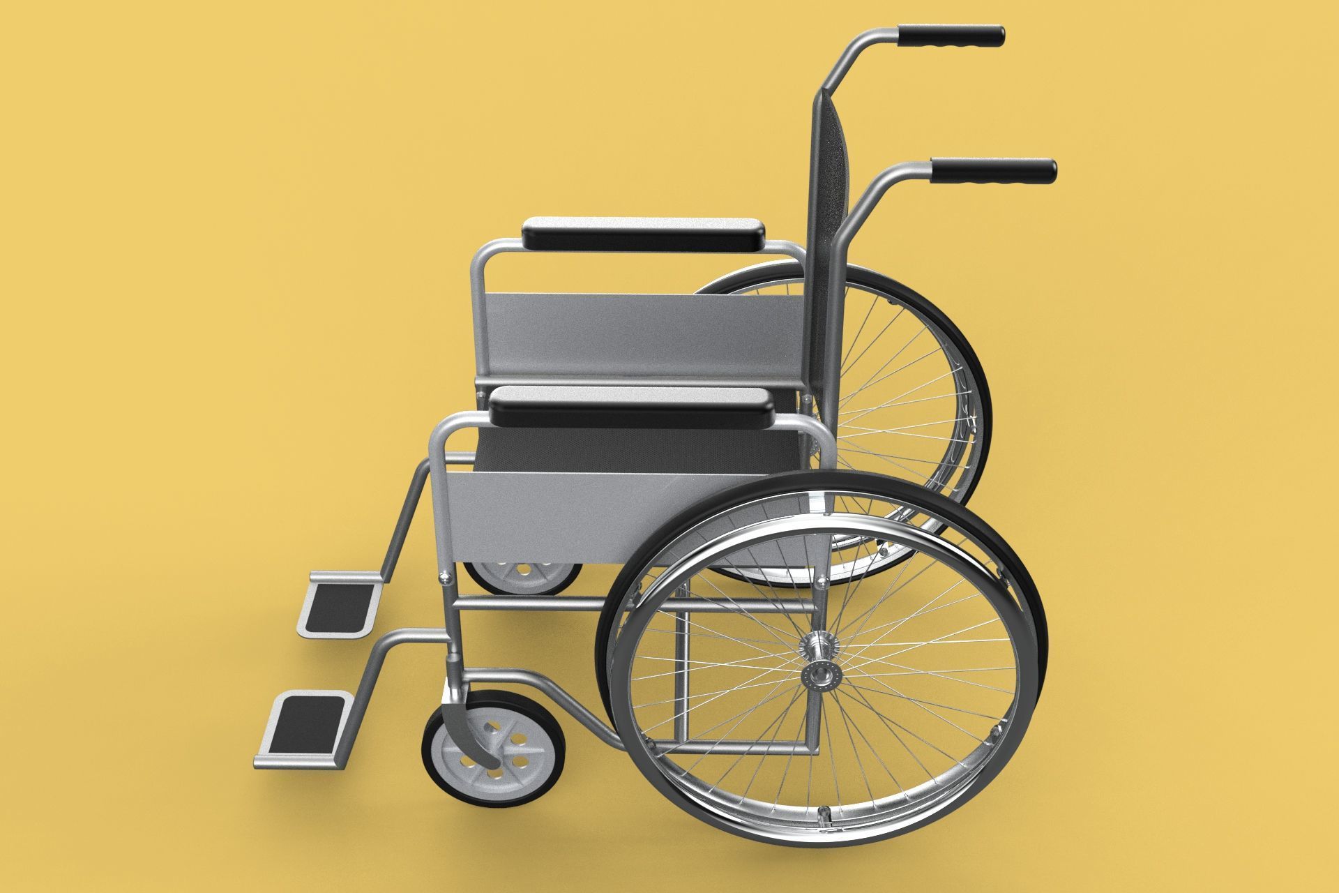 STANDARD MEDICAL WHEELCHAIR MANUAL WHEEL CHAIR MOBILITY 3D model_29