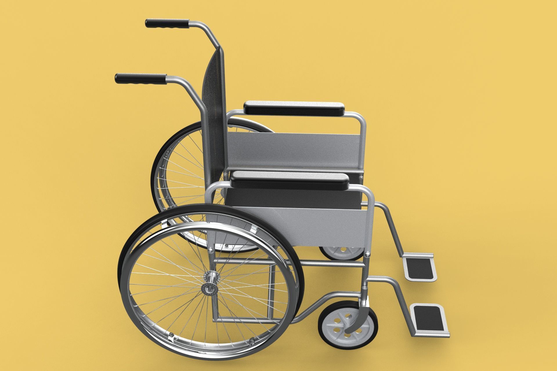 STANDARD MEDICAL WHEELCHAIR MANUAL WHEEL CHAIR MOBILITY 3D model_27