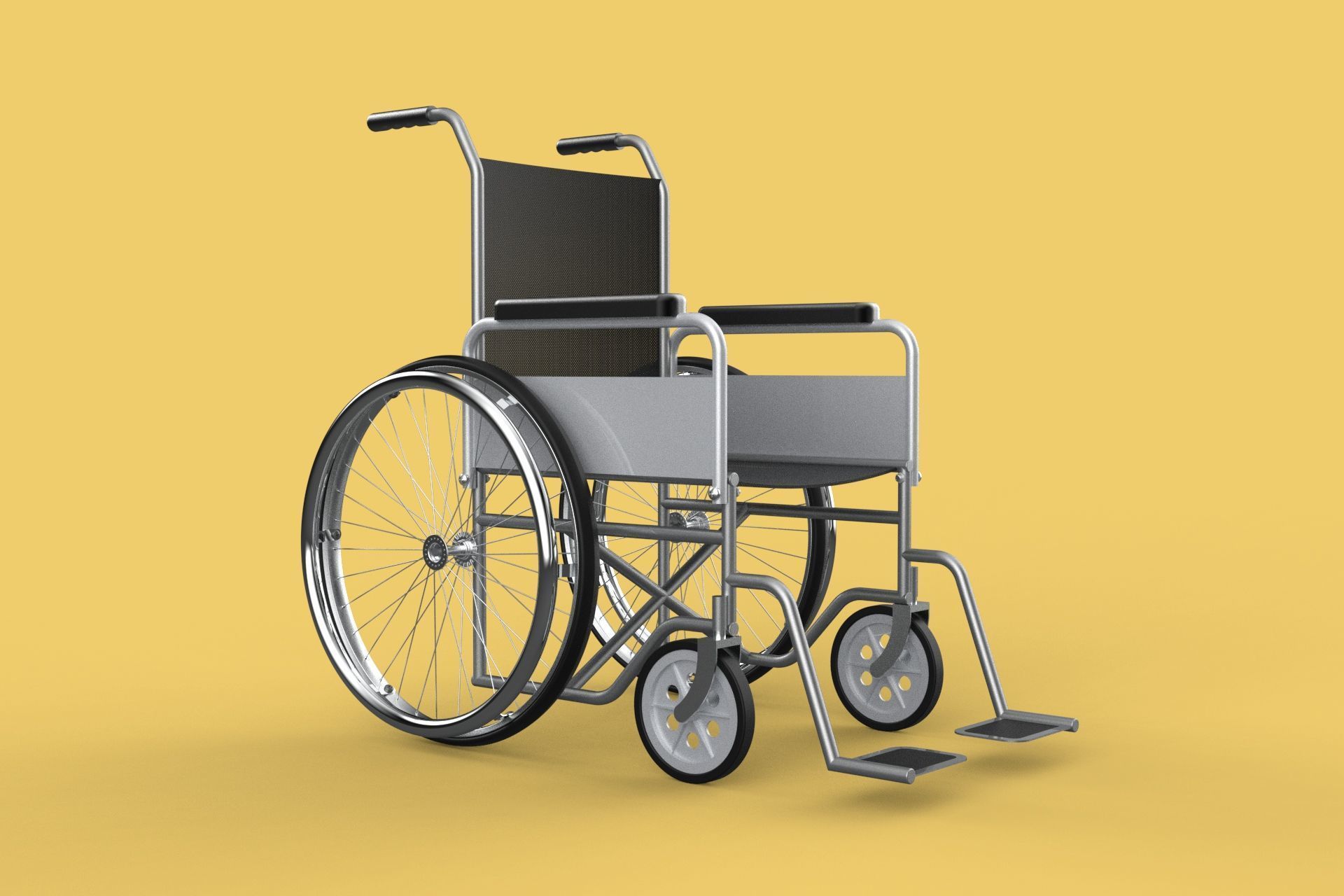 STANDARD MEDICAL WHEELCHAIR MANUAL WHEEL CHAIR MOBILITY 3D model_17