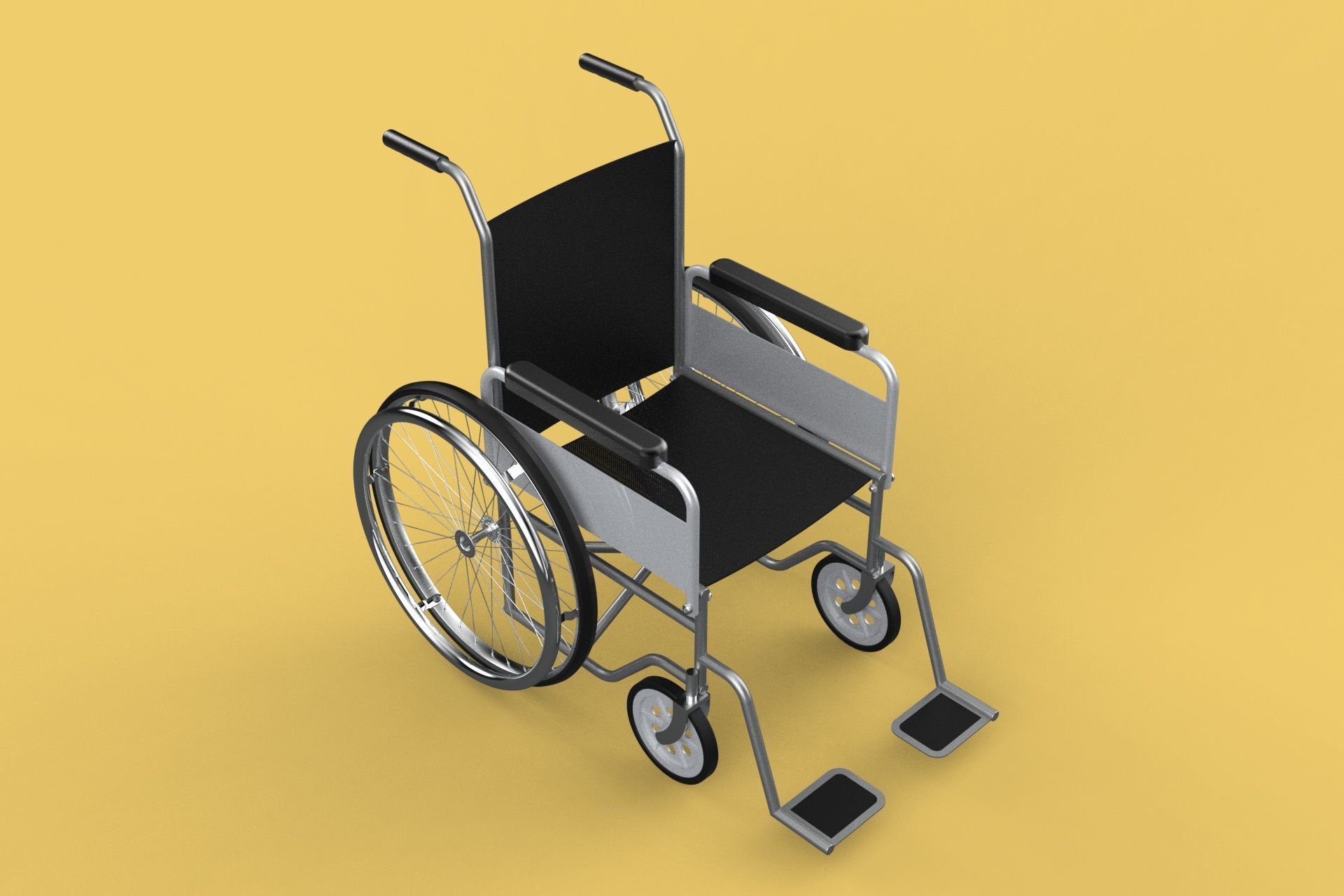 STANDARD MEDICAL WHEELCHAIR MANUAL WHEEL CHAIR MOBILITY 3D model_3