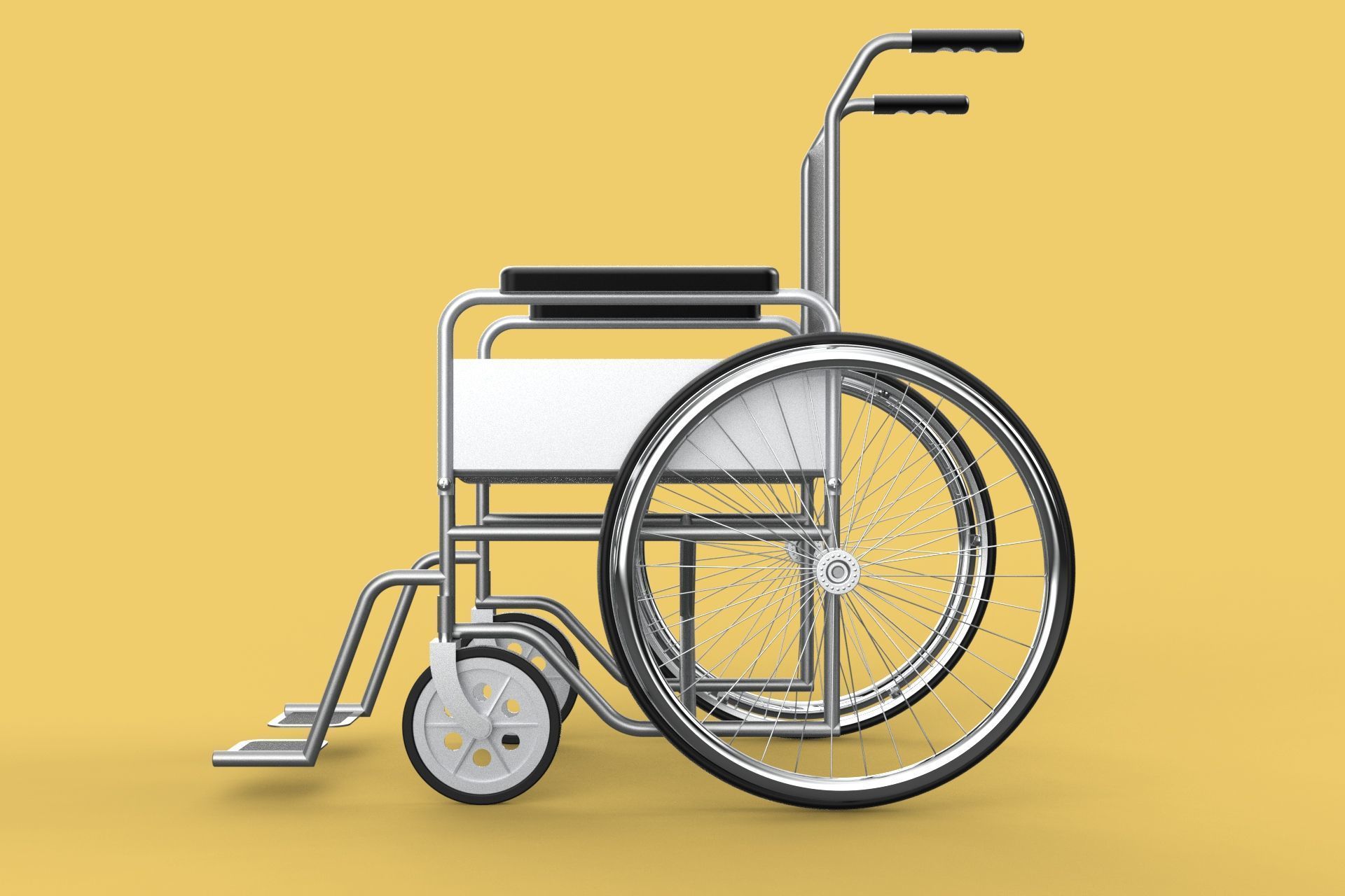 STANDARD MEDICAL WHEELCHAIR MANUAL WHEEL CHAIR MOBILITY 3D model_28