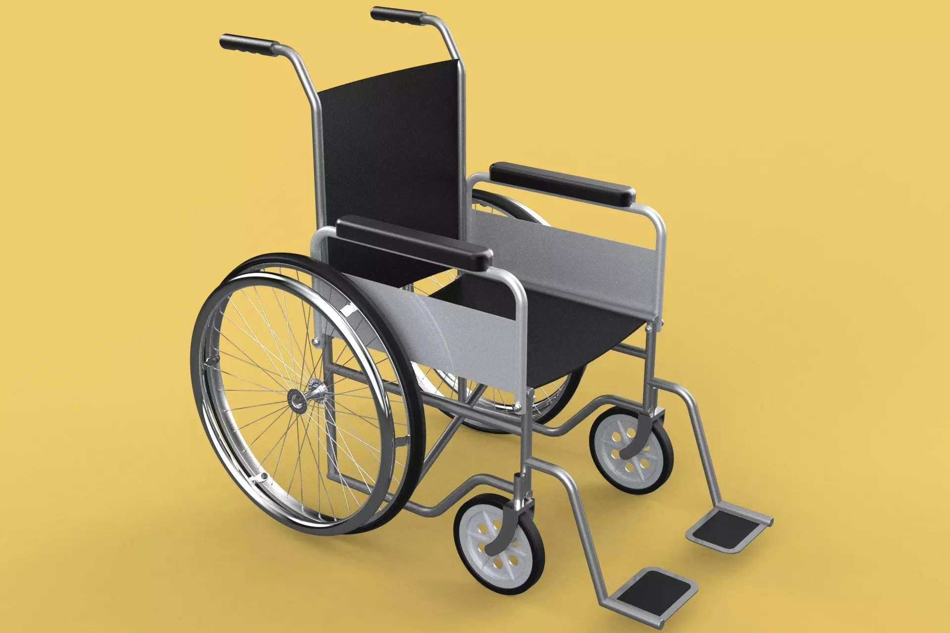 STANDARD MEDICAL WHEELCHAIR MANUAL WHEEL CHAIR MOBILITY 3D model_0