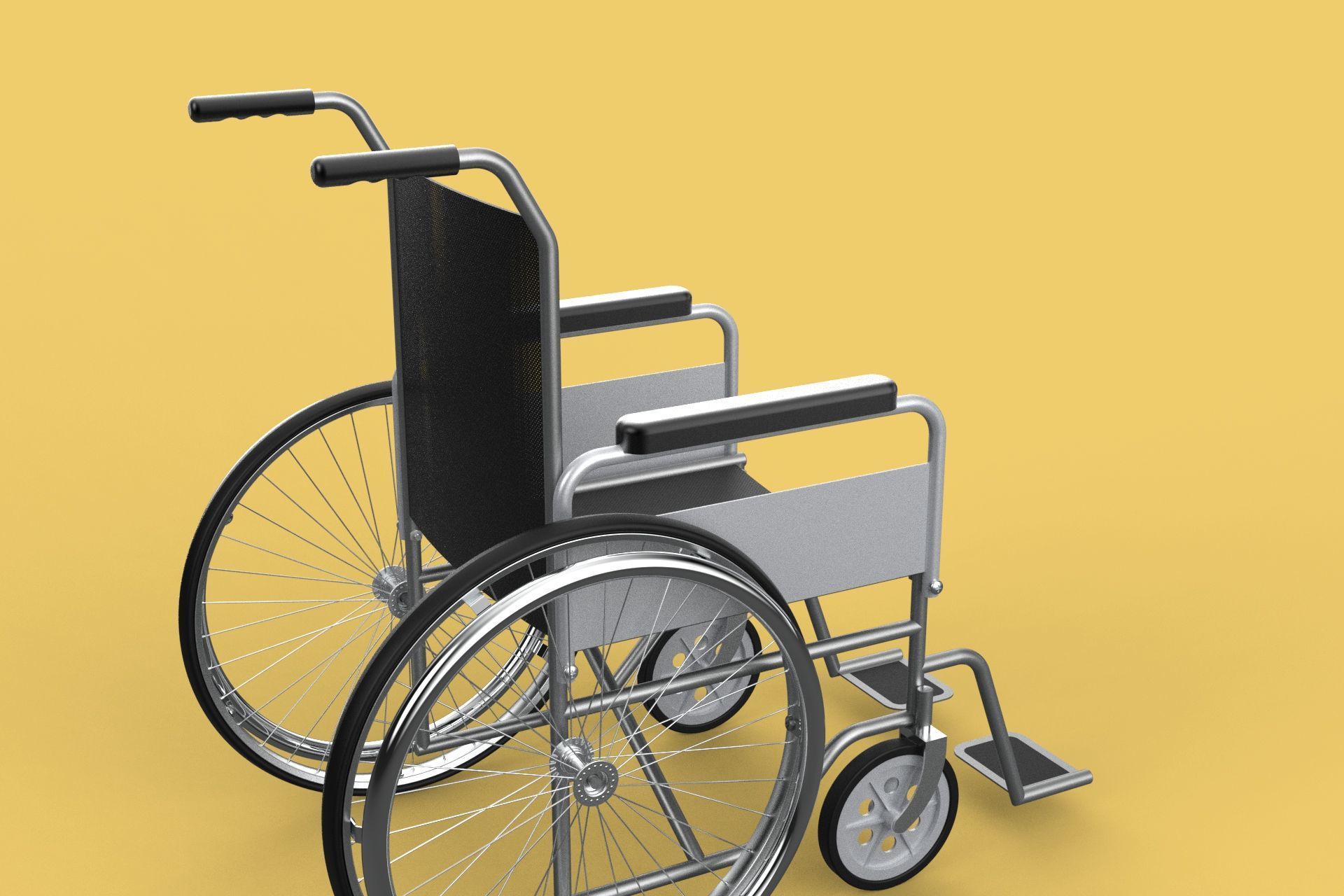 STANDARD MEDICAL WHEELCHAIR MANUAL WHEEL CHAIR MOBILITY 3D model_20