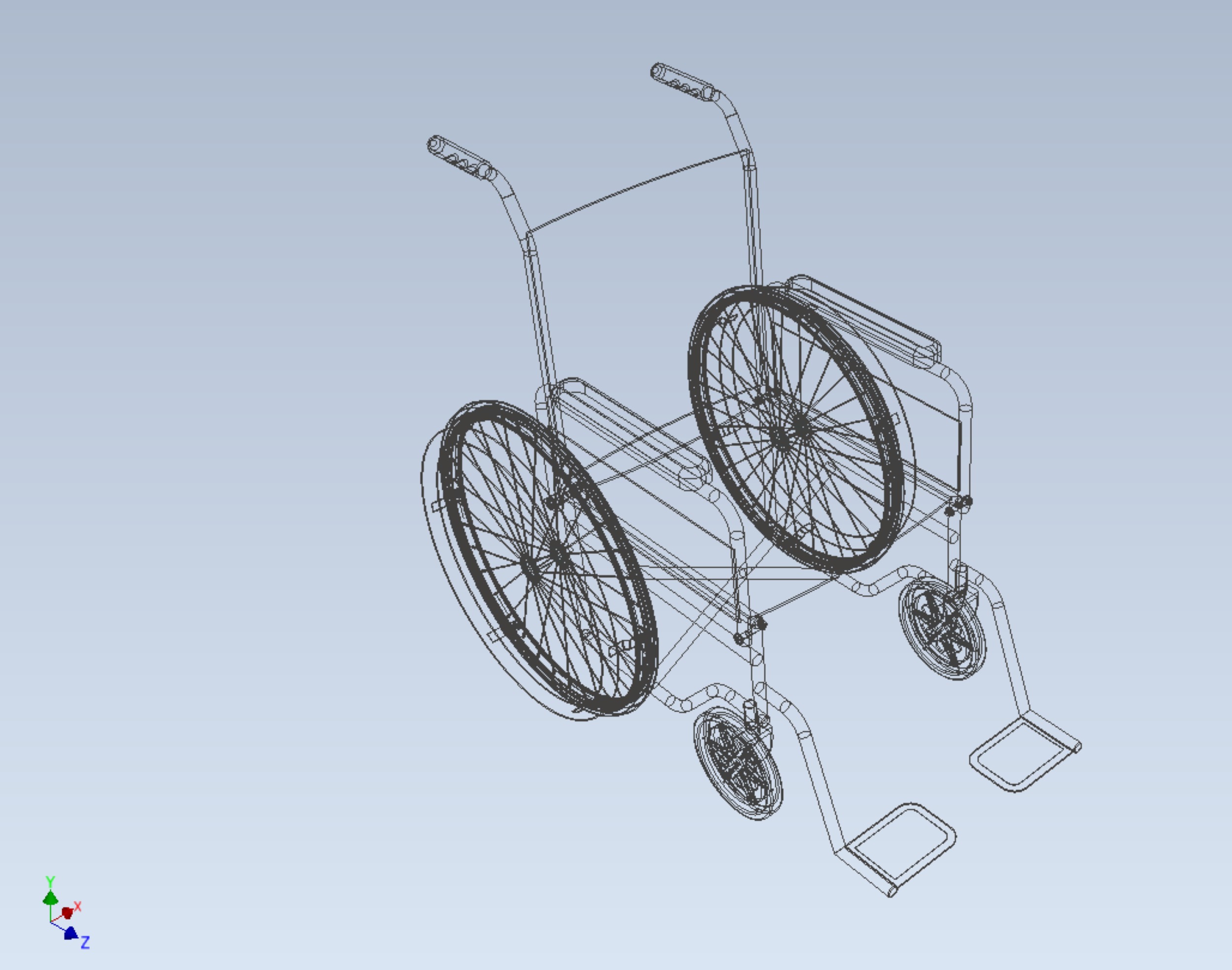 STANDARD MEDICAL WHEELCHAIR MANUAL WHEEL CHAIR MOBILITY 3D model_32