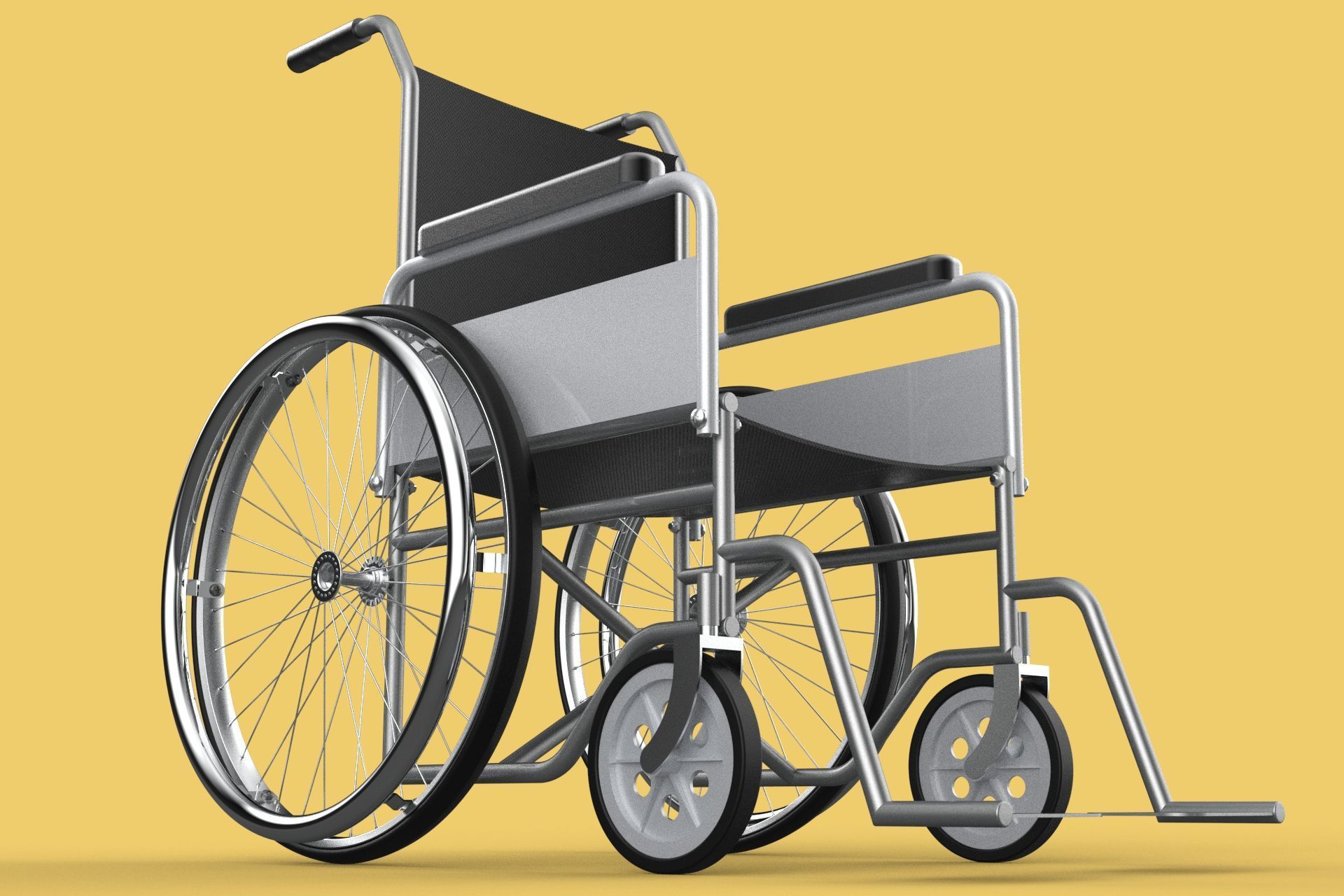 STANDARD MEDICAL WHEELCHAIR MANUAL WHEEL CHAIR MOBILITY 3D model_12