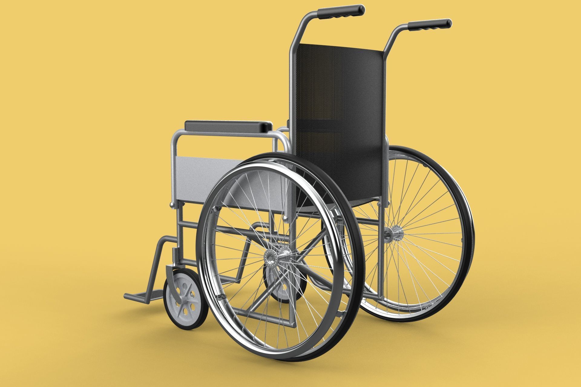 STANDARD MEDICAL WHEELCHAIR MANUAL WHEEL CHAIR MOBILITY 3D model_9