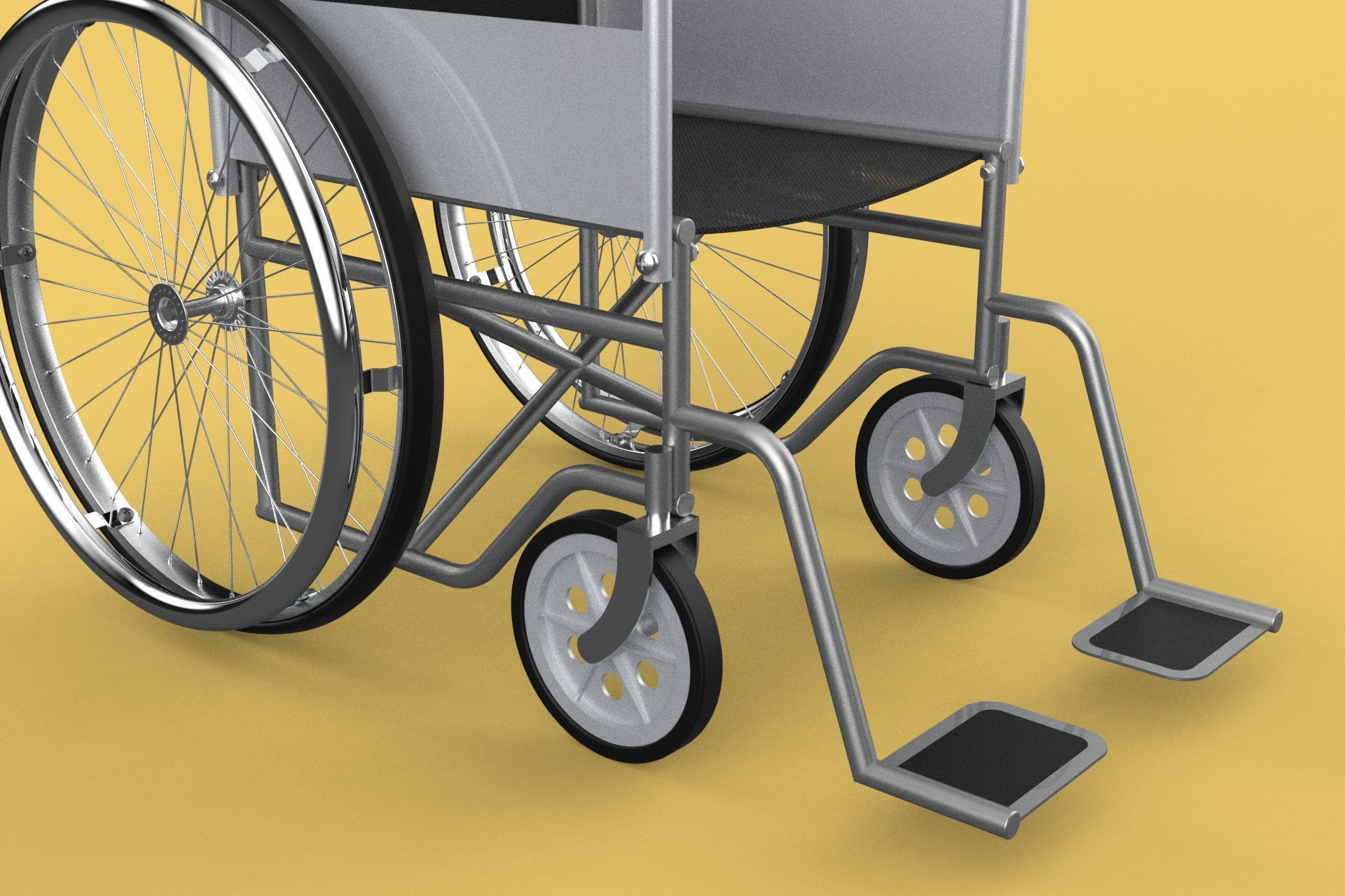 STANDARD MEDICAL WHEELCHAIR MANUAL WHEEL CHAIR MOBILITY 3D model_18