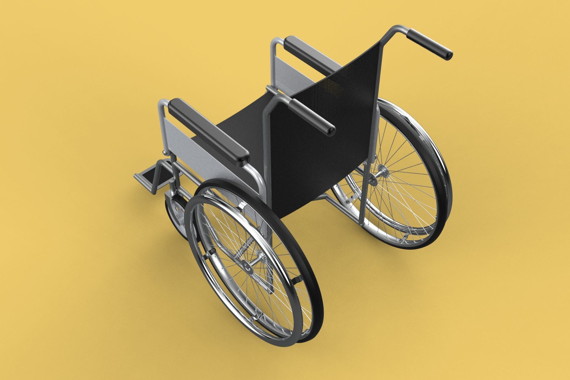 STANDARD MEDICAL WHEELCHAIR MANUAL WHEEL CHAIR MOBILITY 3D model_5