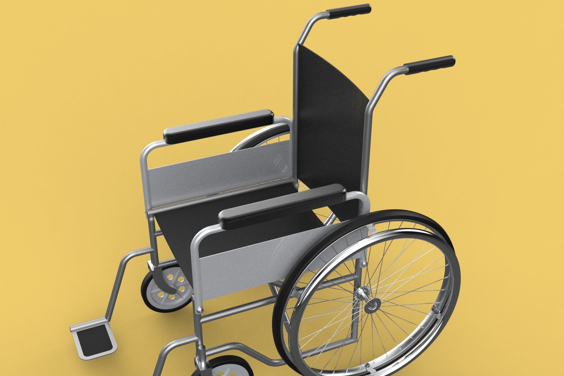 STANDARD MEDICAL WHEELCHAIR MANUAL WHEEL CHAIR MOBILITY 3D model_23