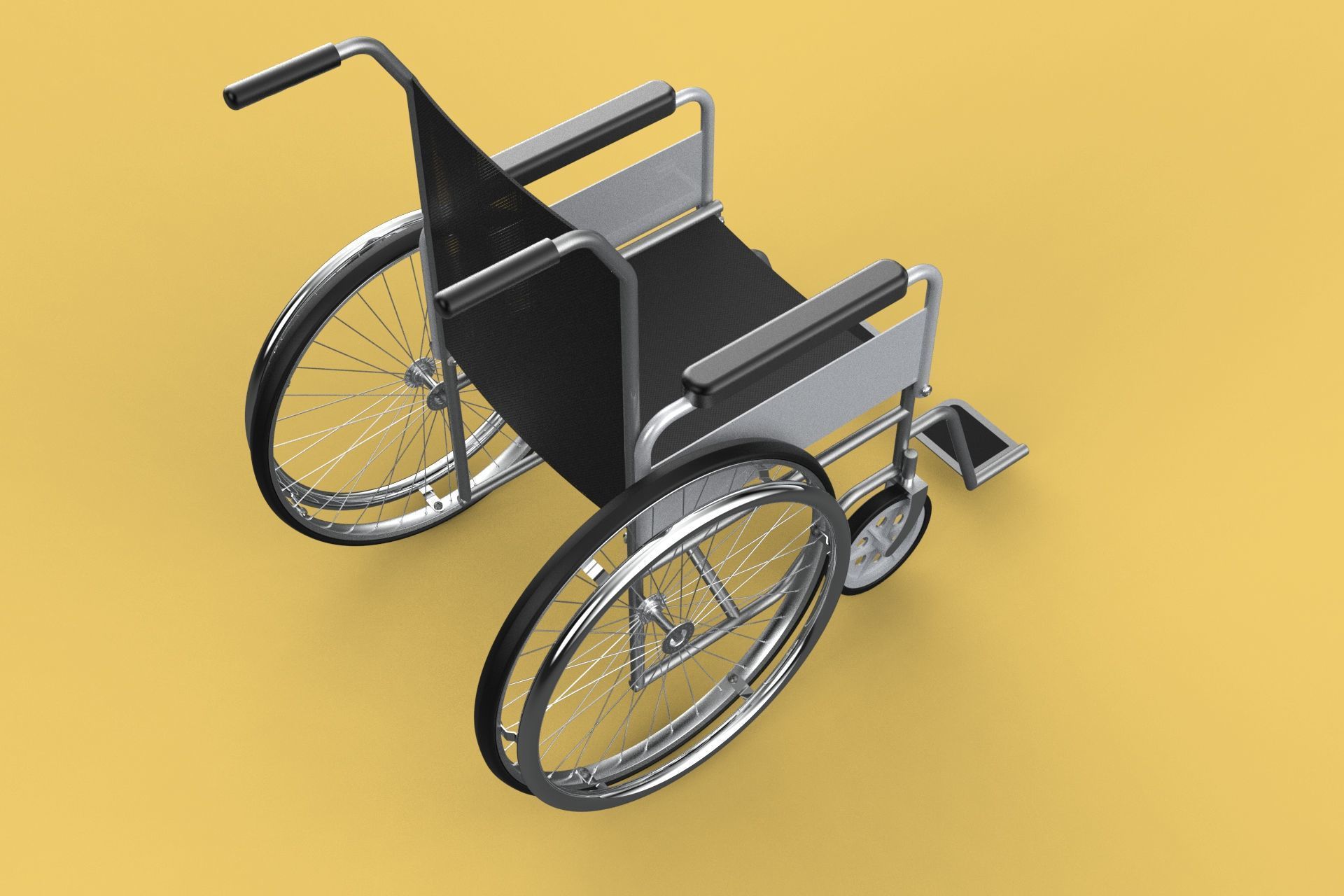 STANDARD MEDICAL WHEELCHAIR MANUAL WHEEL CHAIR MOBILITY 3D model_6