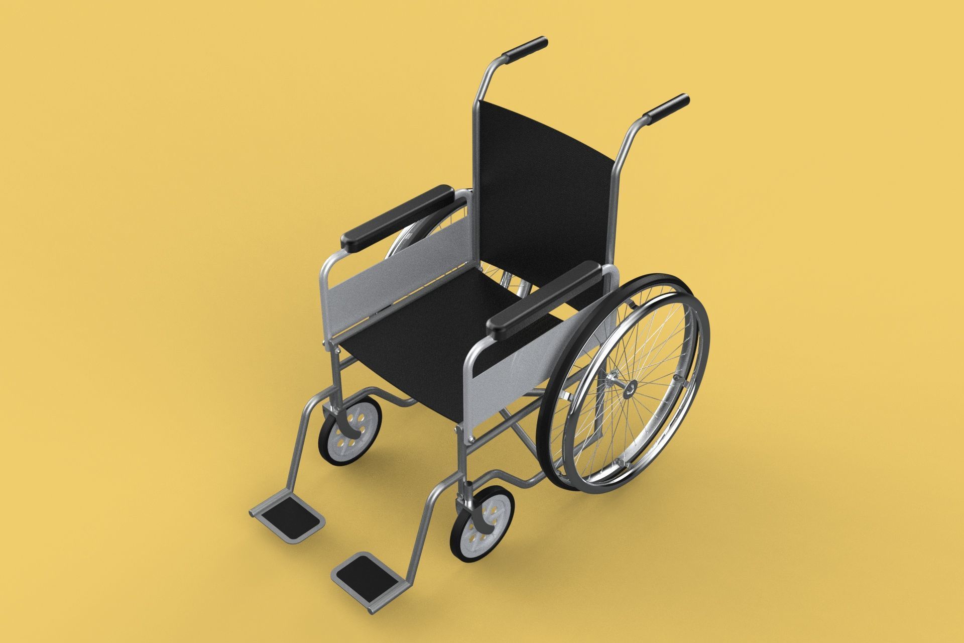 STANDARD MEDICAL WHEELCHAIR MANUAL WHEEL CHAIR MOBILITY 3D model_4