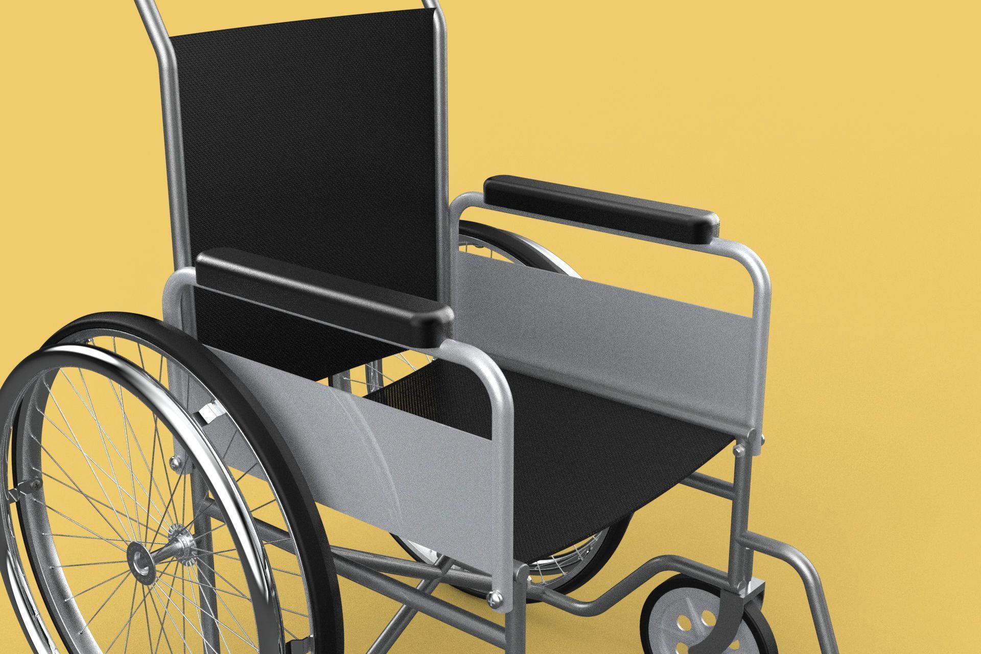 STANDARD MEDICAL WHEELCHAIR MANUAL WHEEL CHAIR MOBILITY 3D model_19