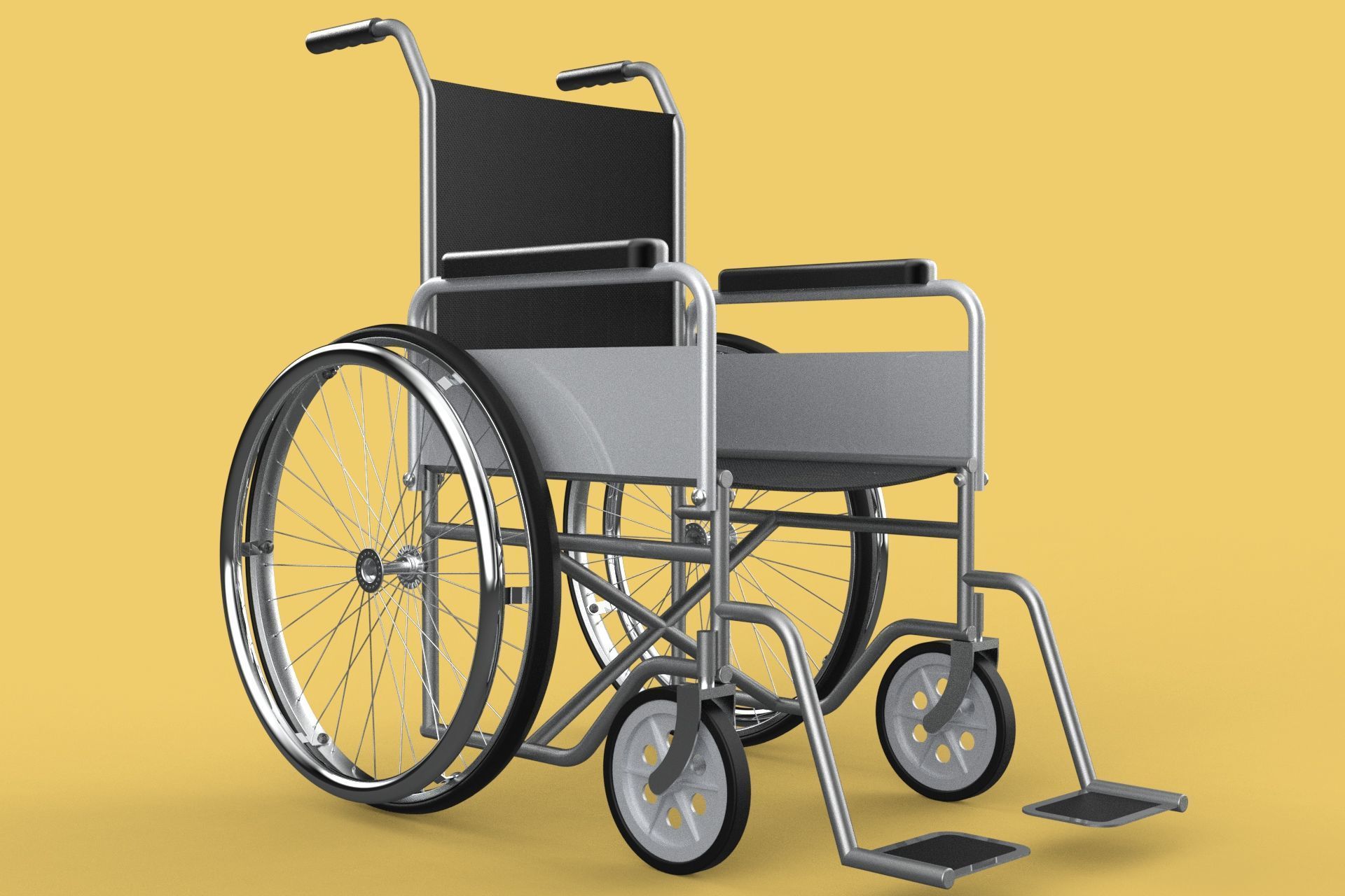 STANDARD MEDICAL WHEELCHAIR MANUAL WHEEL CHAIR MOBILITY 3D model_7