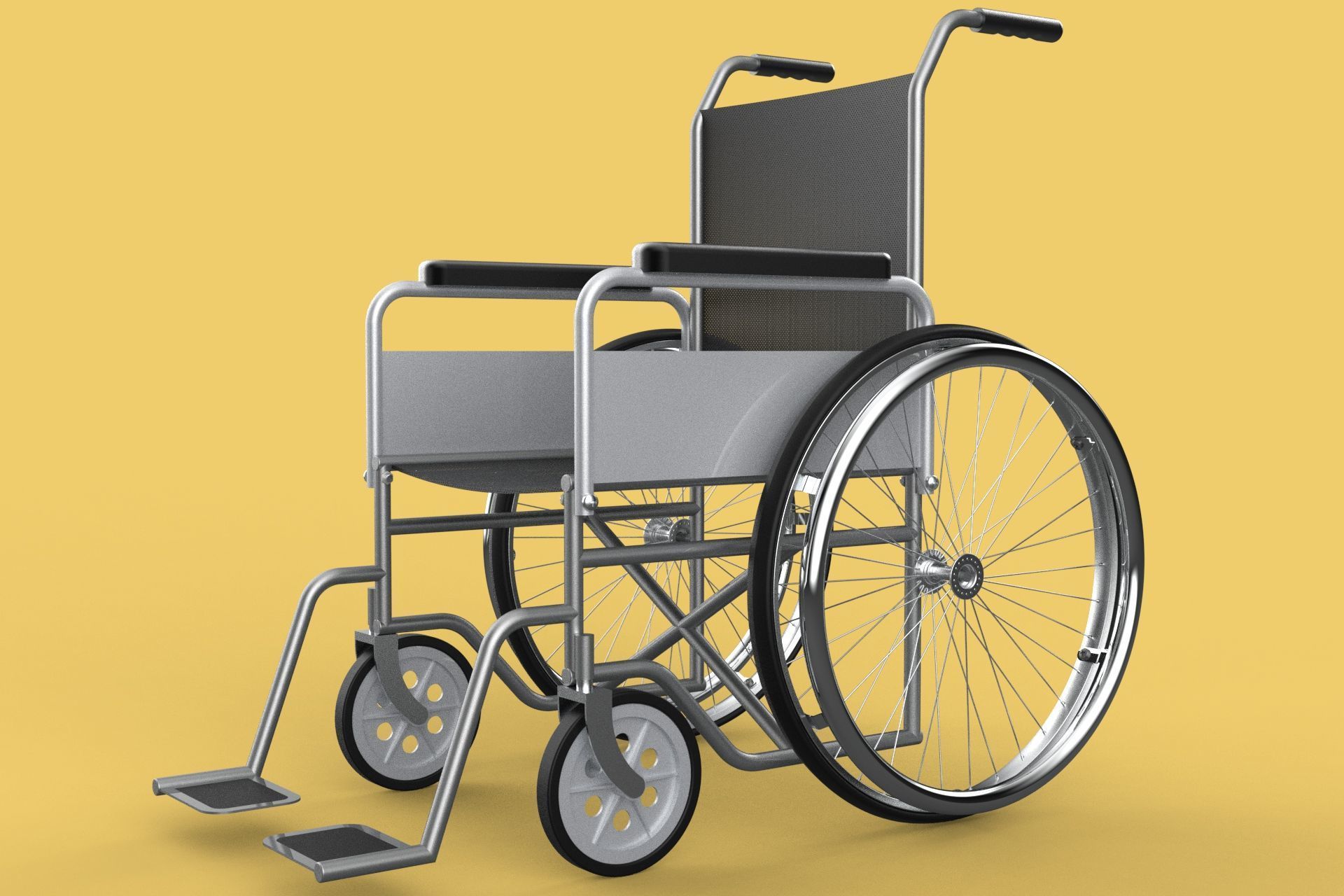 STANDARD MEDICAL WHEELCHAIR MANUAL WHEEL CHAIR MOBILITY 3D model_8