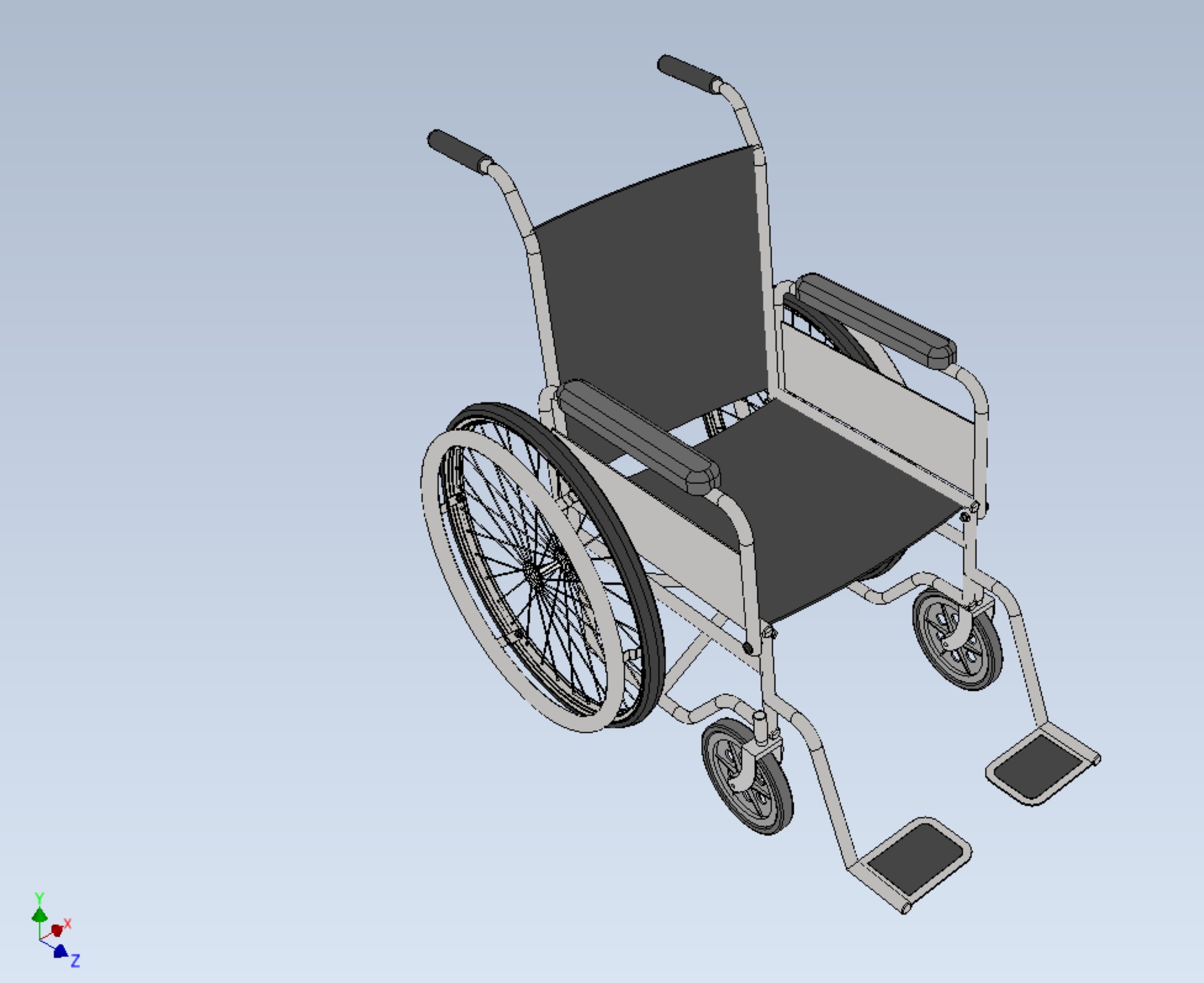 STANDARD MEDICAL WHEELCHAIR MANUAL WHEEL CHAIR MOBILITY 3D model_31