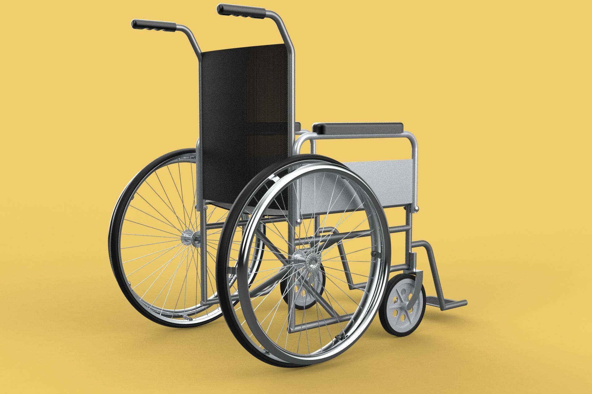 STANDARD MEDICAL WHEELCHAIR MANUAL WHEEL CHAIR MOBILITY 3D model_10