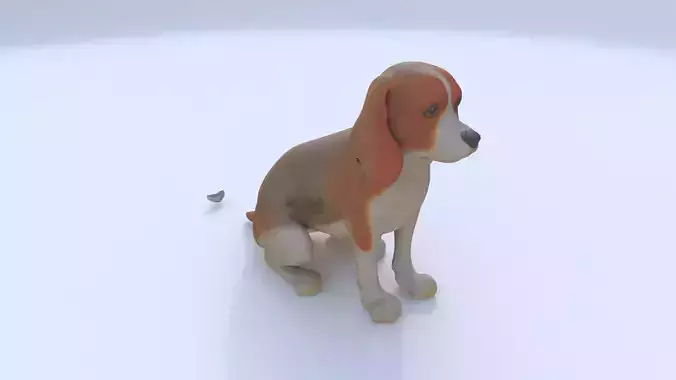 Beagle seated 3D model