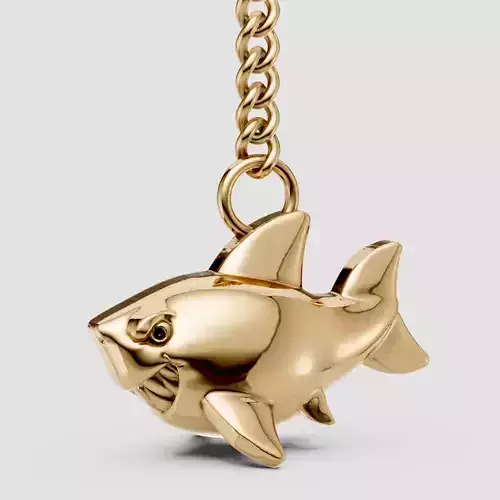 Shark key holder silver gold jewelry printable model