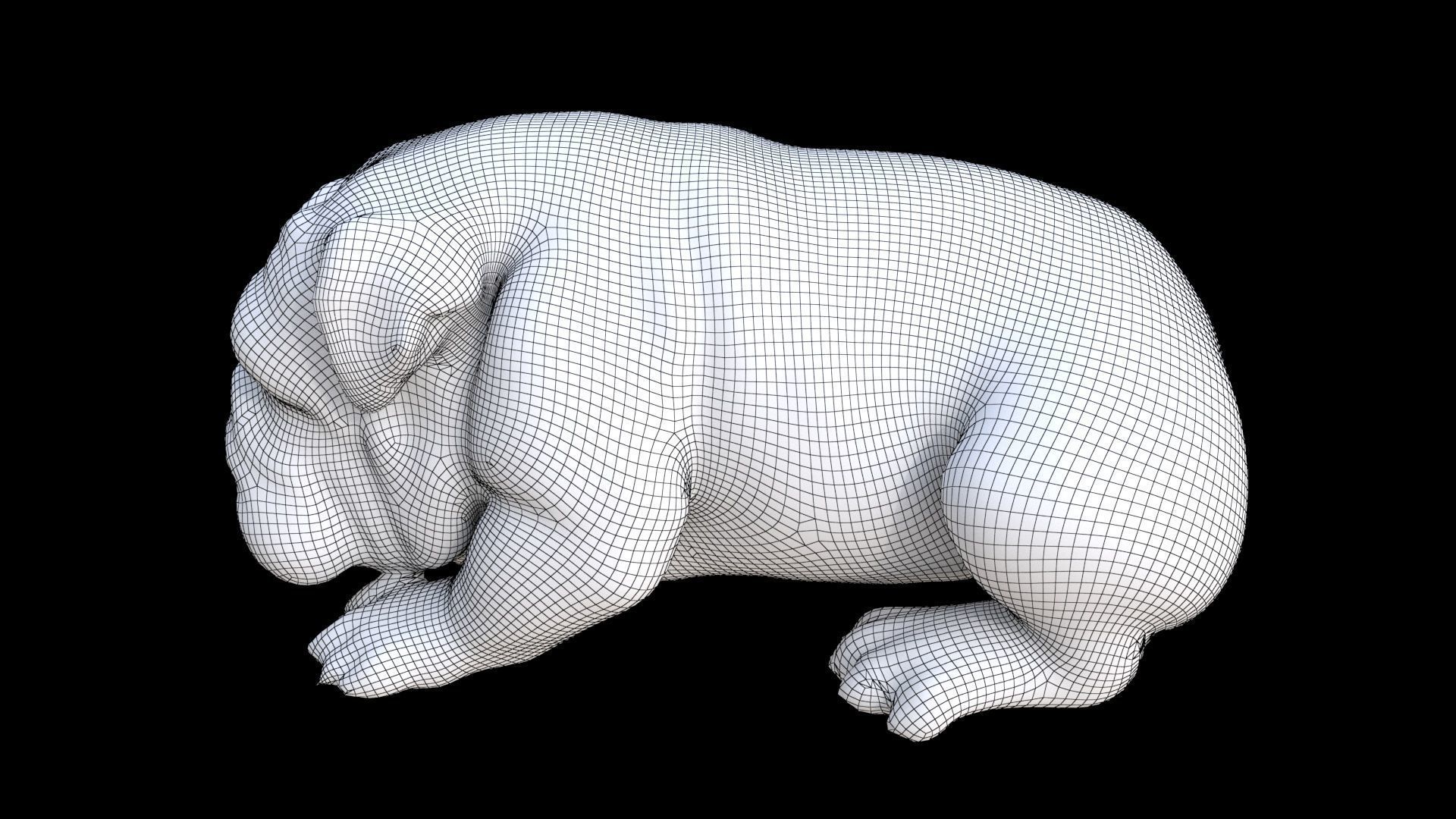 Bulldog sleeping 3D model_7