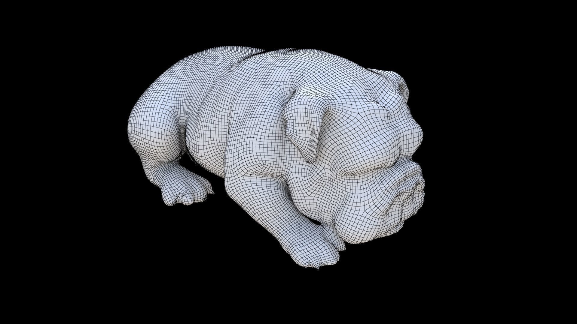 Bulldog sleeping 3D model_5