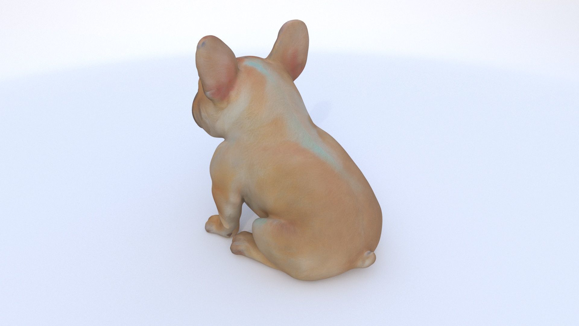 French Bulldog seated 3D model_3
