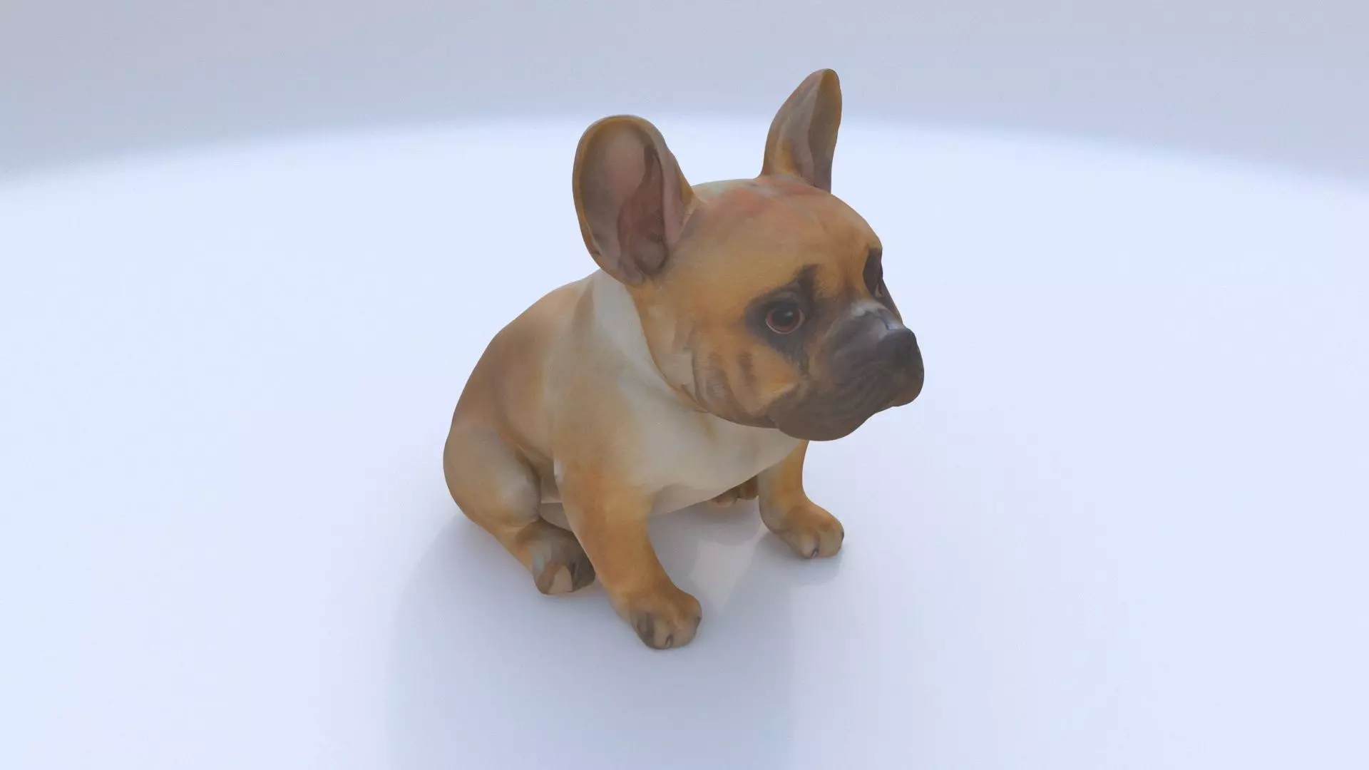 French Bulldog seated 3D model_0