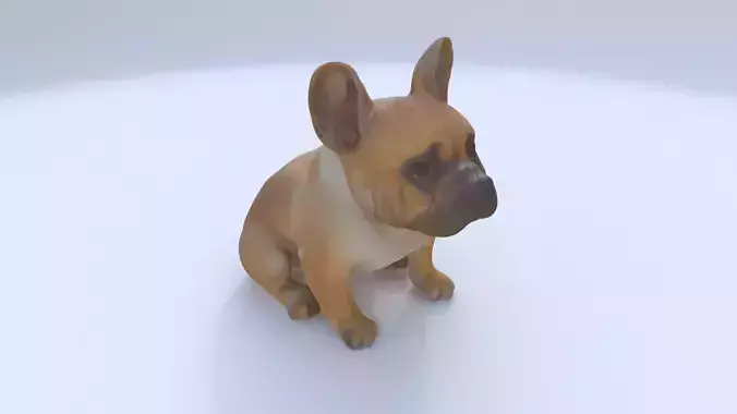 French Bulldog seated 3D model