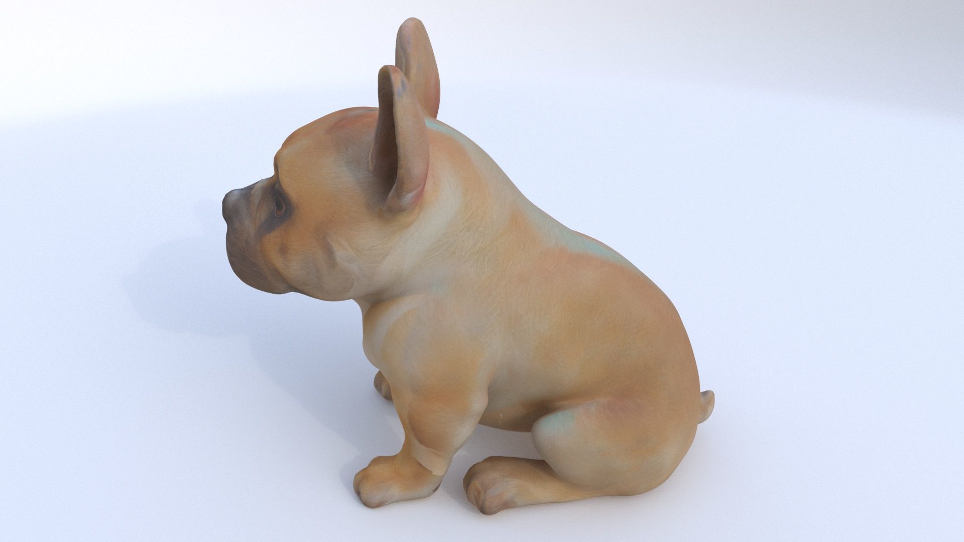 French Bulldog seated 3D model_2