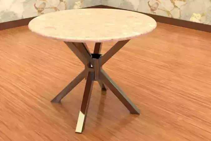 Table of Iron with marble Table 3D model 3D model